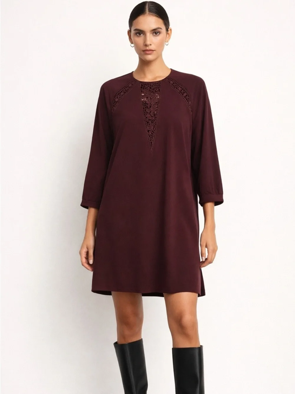 wilfred crochet dress Aritzia Wilfred Ephron Ashen Crochet Midi Dress - size S